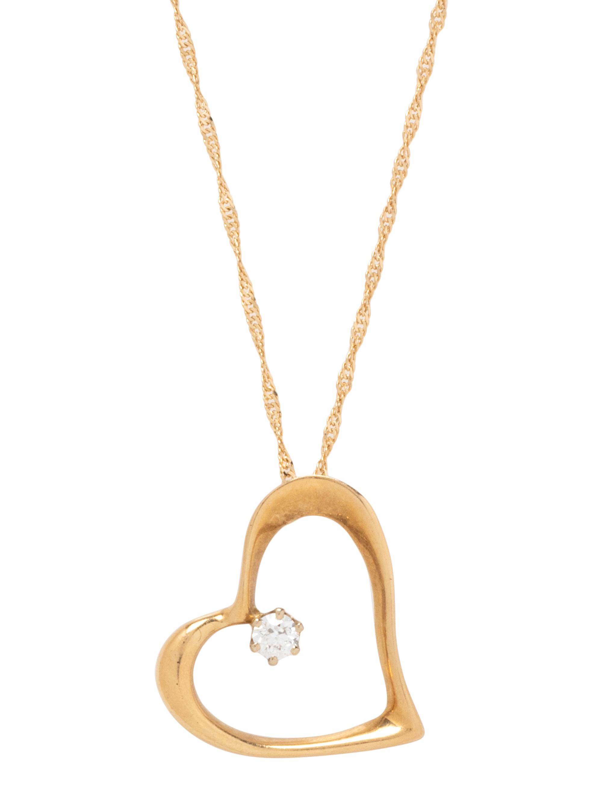 YELLOW GOLD AND DIAMOND HEART PENDANT/NECKLACE