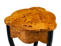 A Pair of Biedermeier Style Parcel Ebonized Triangular Side Tables
