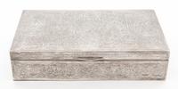 A Middle Eastern Silver-plate Mounted Table Casket Width 9 1/2 inches. — 19TH/20TH CENTURY