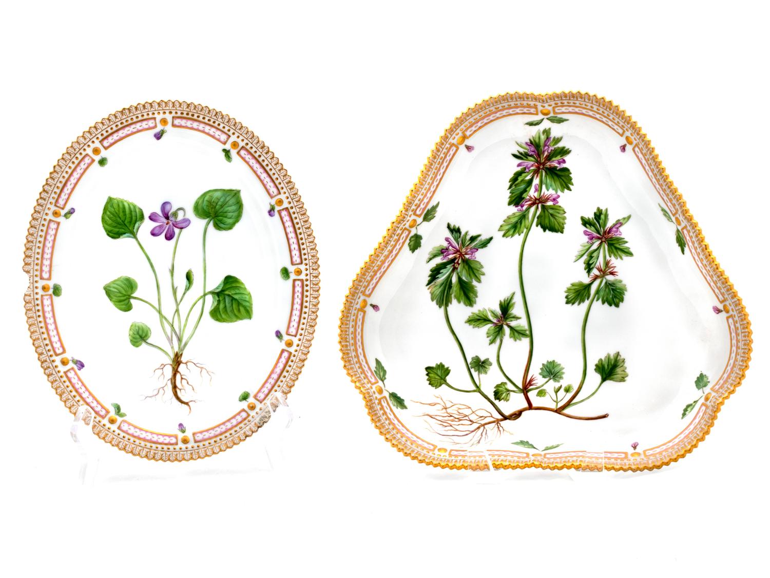 Two Royal Copenhagen Flora Danica Serving Plates — 20TH CENTURY