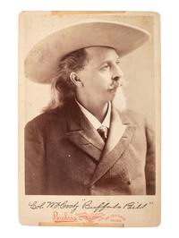 [WILD WEST SHOWS]. BRISBOIS, photographer. Cabinet card of William F "Buffalo Bill" Cody. Chicago, IL.
