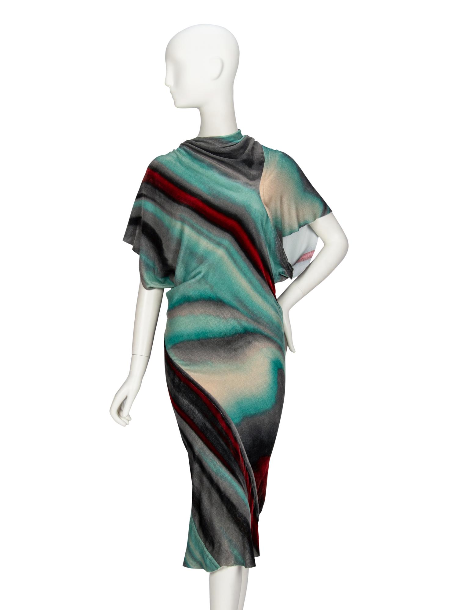 RICK OWENS, DRAPED VELVET DRESS
