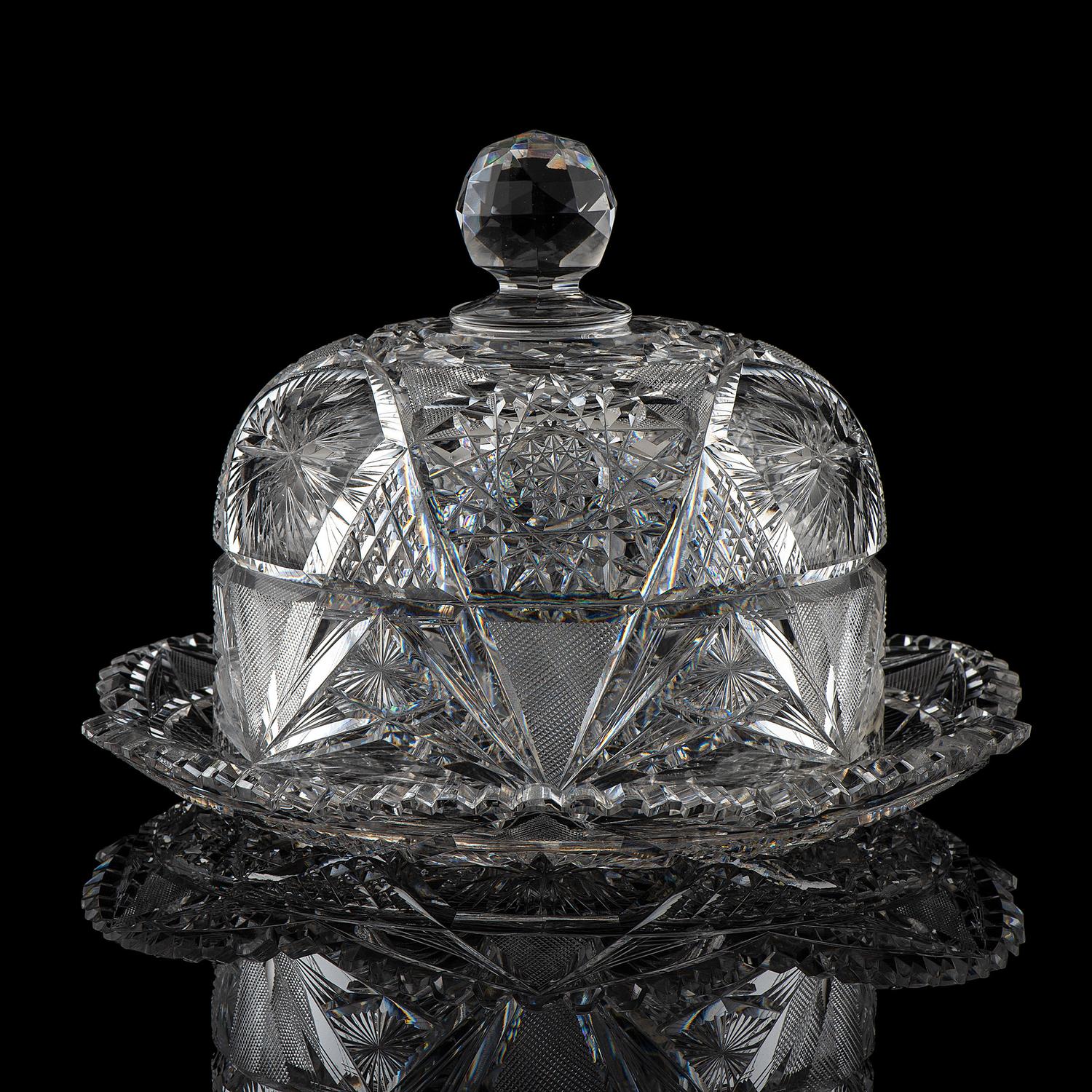 A Brilliant Period Cut Glass Cheese Dome