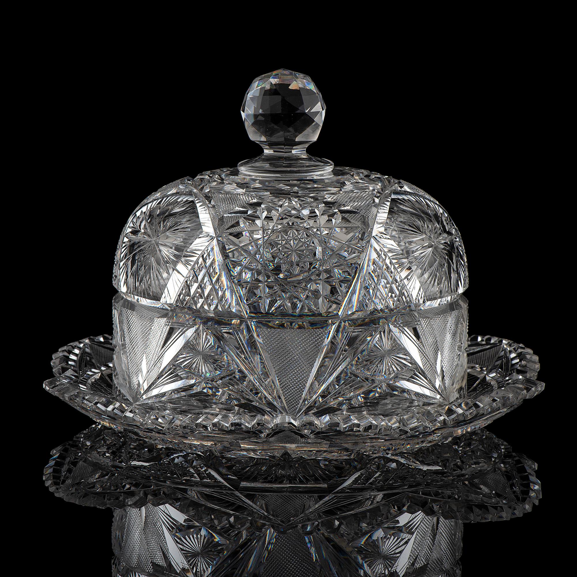 A Brilliant Period Cut Glass Cheese Dome
