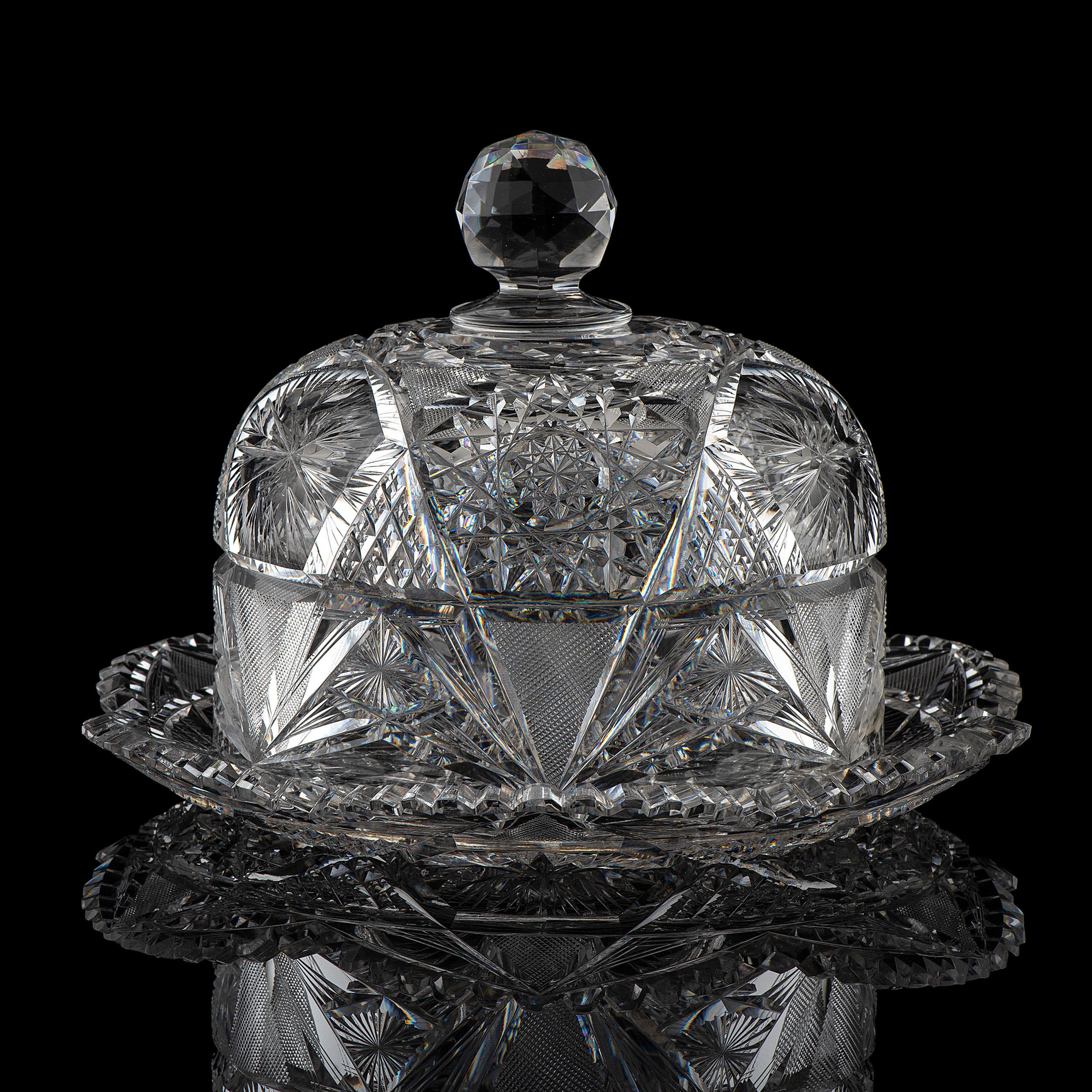 A Brilliant Period Cut Glass Cheese Dome