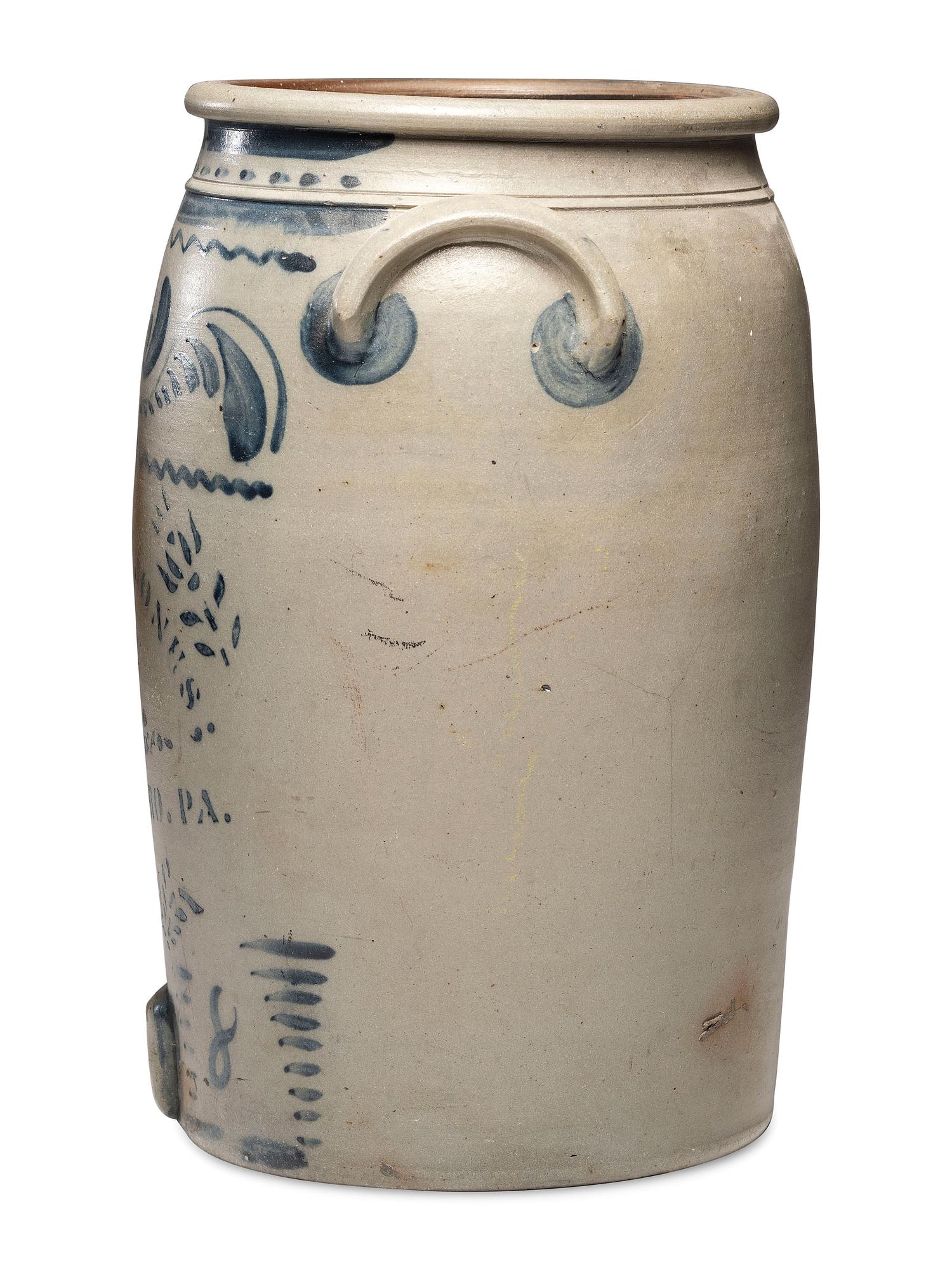 A Hamilton and Jones Eight-Gallon Stoneware Cooler