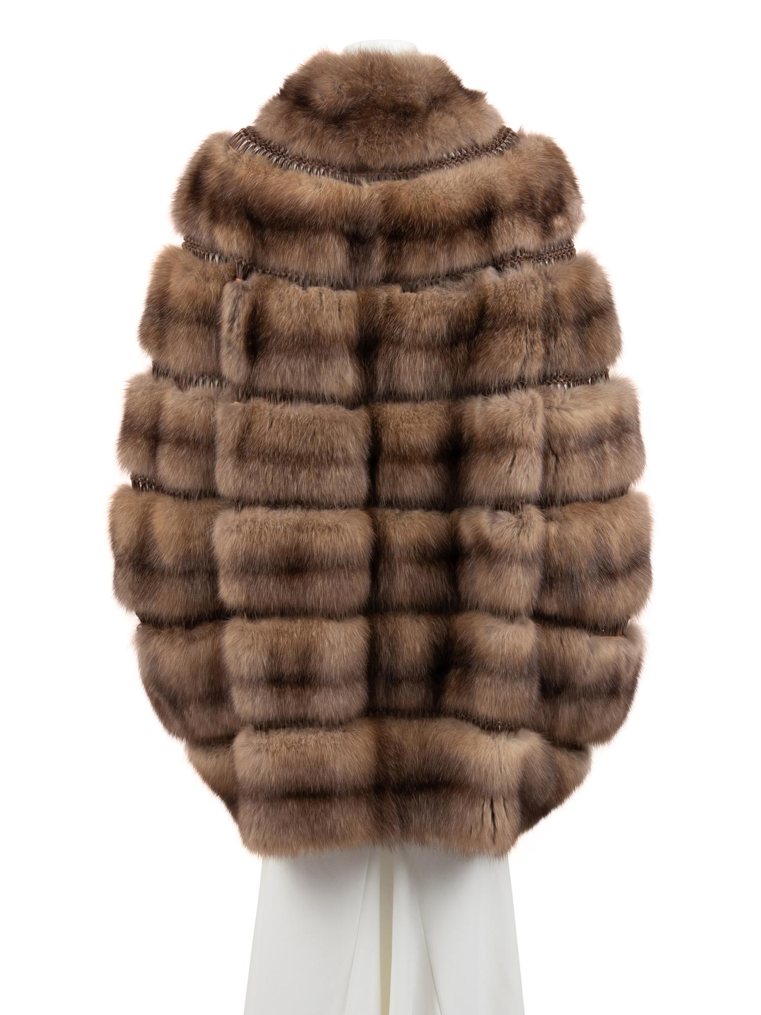 Chado Ralph Rucci Golden Sable and Braided Leather Stroller Coat