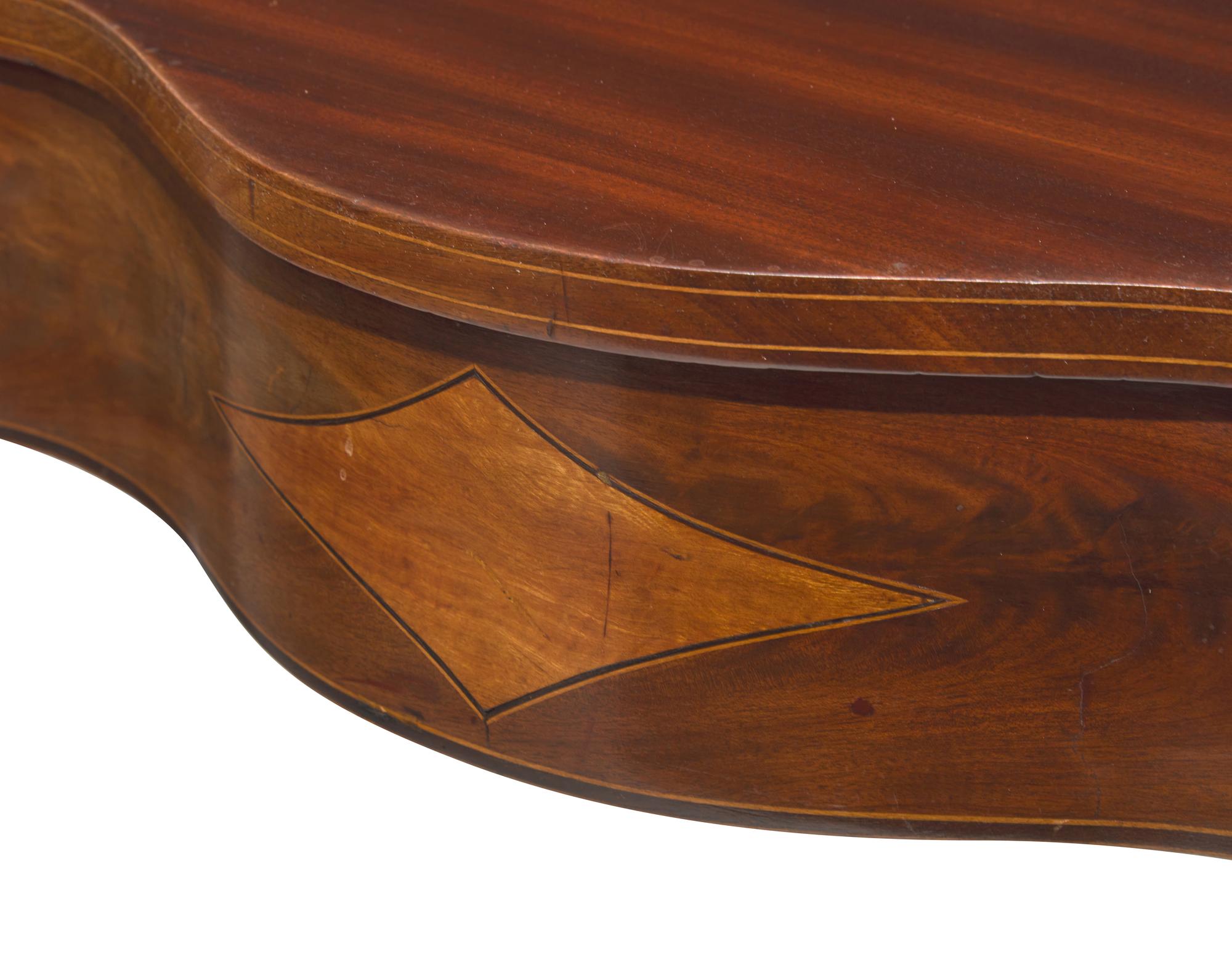 A Federal Inlaid Mahogany Serpentine Games Table, Philadelphia, PA, Circa 1805