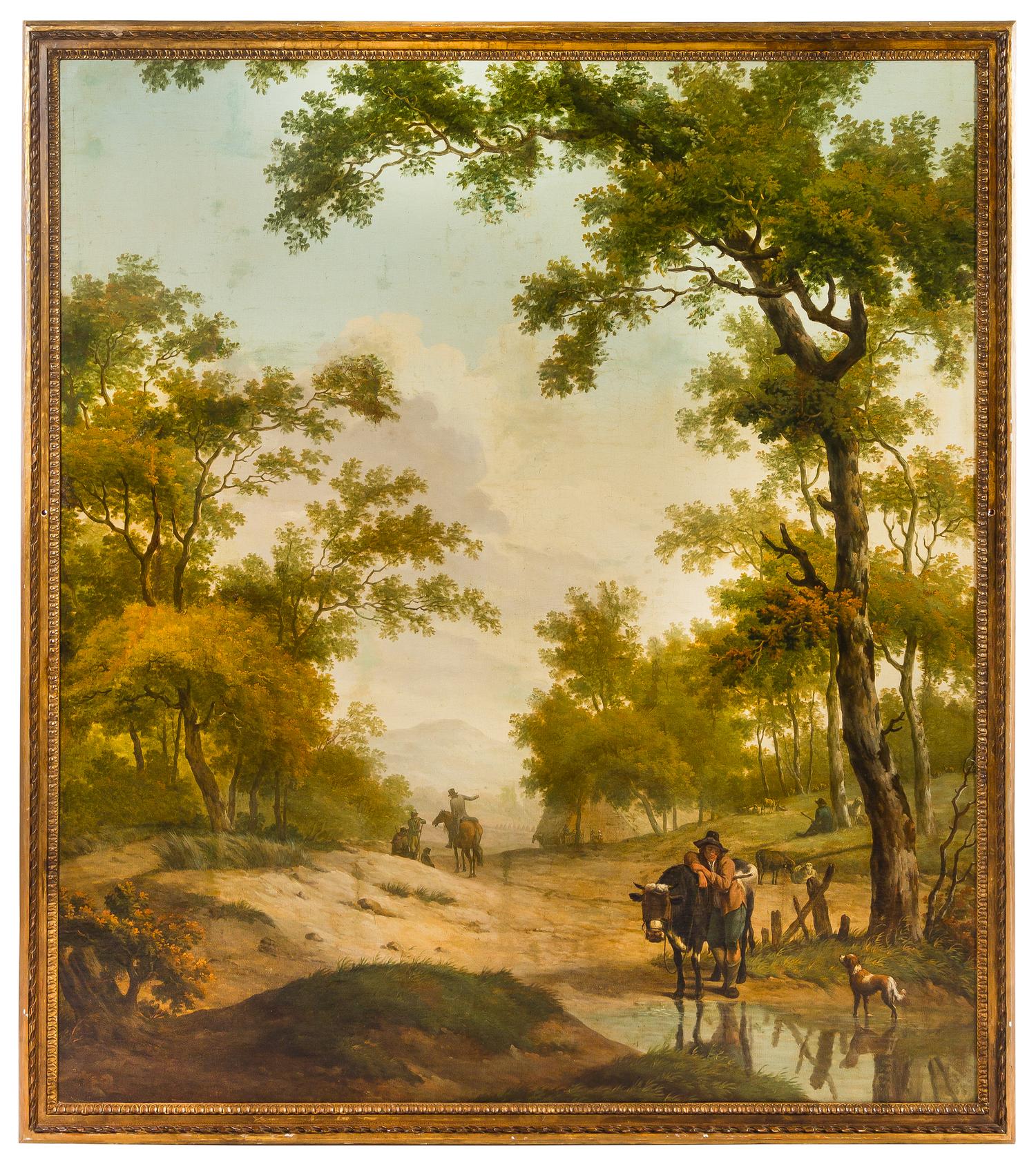 Artist Unknown, (18th/19th Century), Landscape with Travelers Along a Wooded Stream