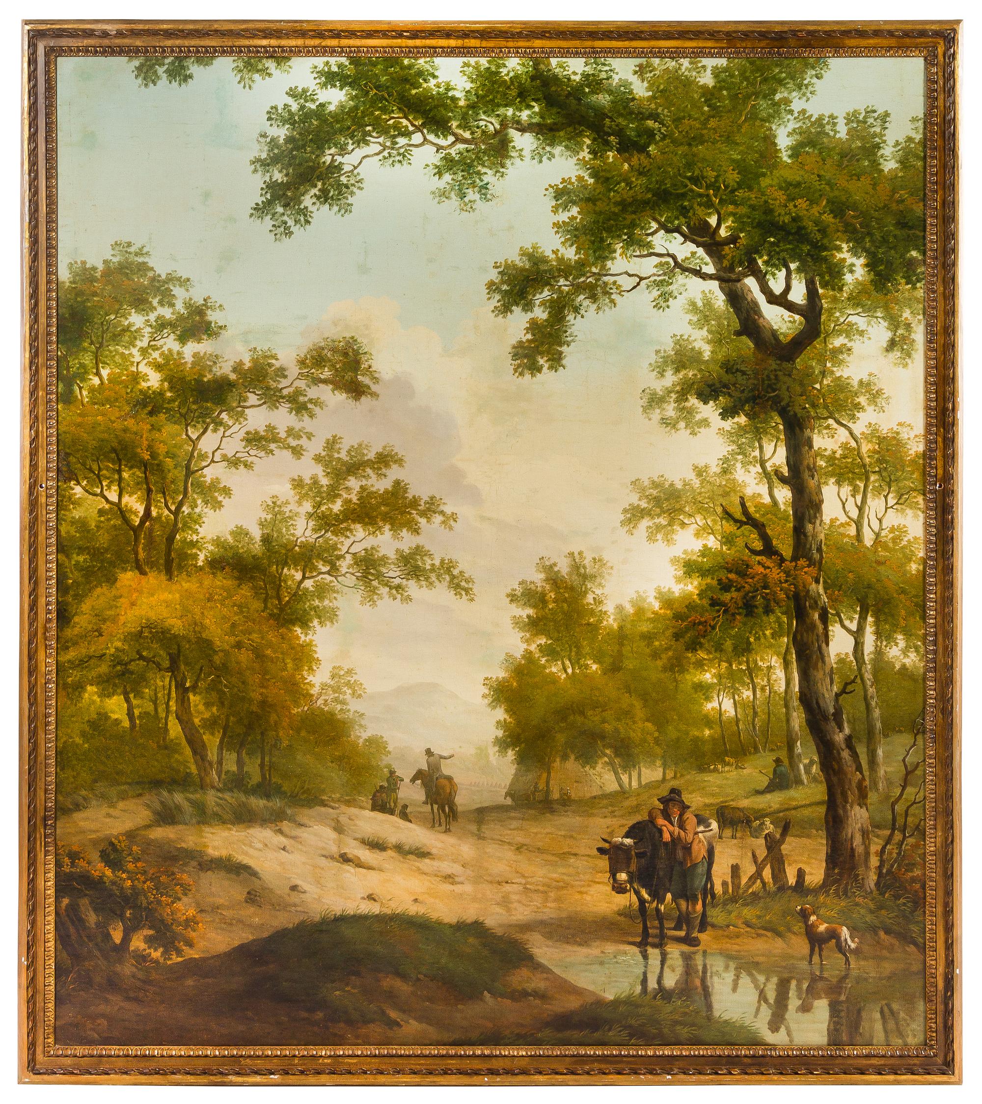 Artist Unknown, (18th/19th Century), Landscape with Travelers Along a Wooded Stream