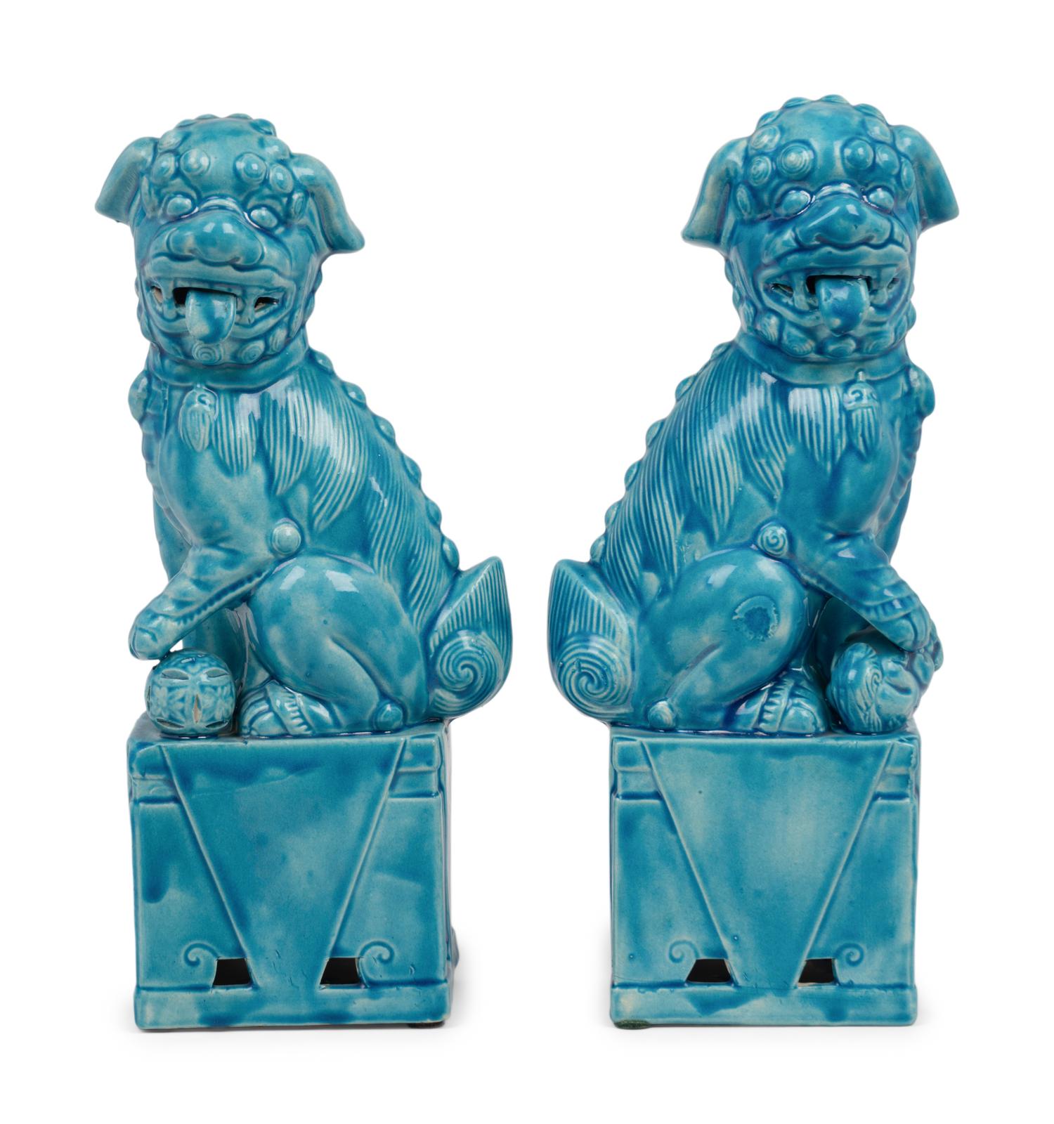 A Pair of Chinese Porcelain Temple Guardian Figures