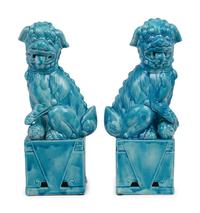 A Pair of Chinese Porcelain Temple Guardian Figures
