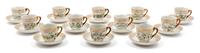 A Set of Twelve Royal Copenhagen Flora Danica Cups and Saucers Height of teacup 2 5/8 inches. — 20TH CENTURY