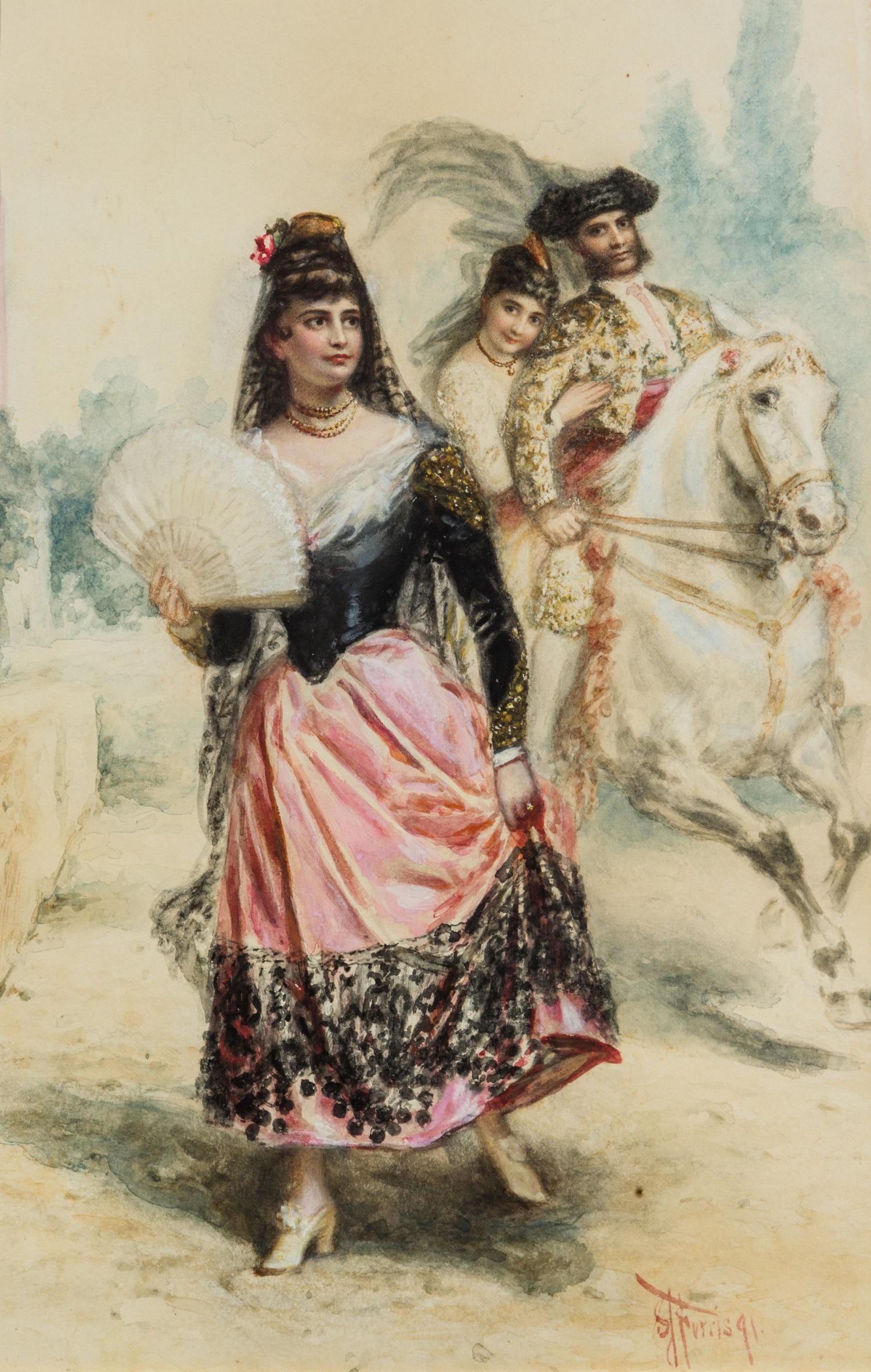Stephen James Ferris, (American, 1835–1915), Woman with Fan, 1891