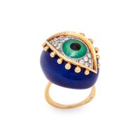 SURREALIST, DIAMOND AND ENAMEL EYE RING