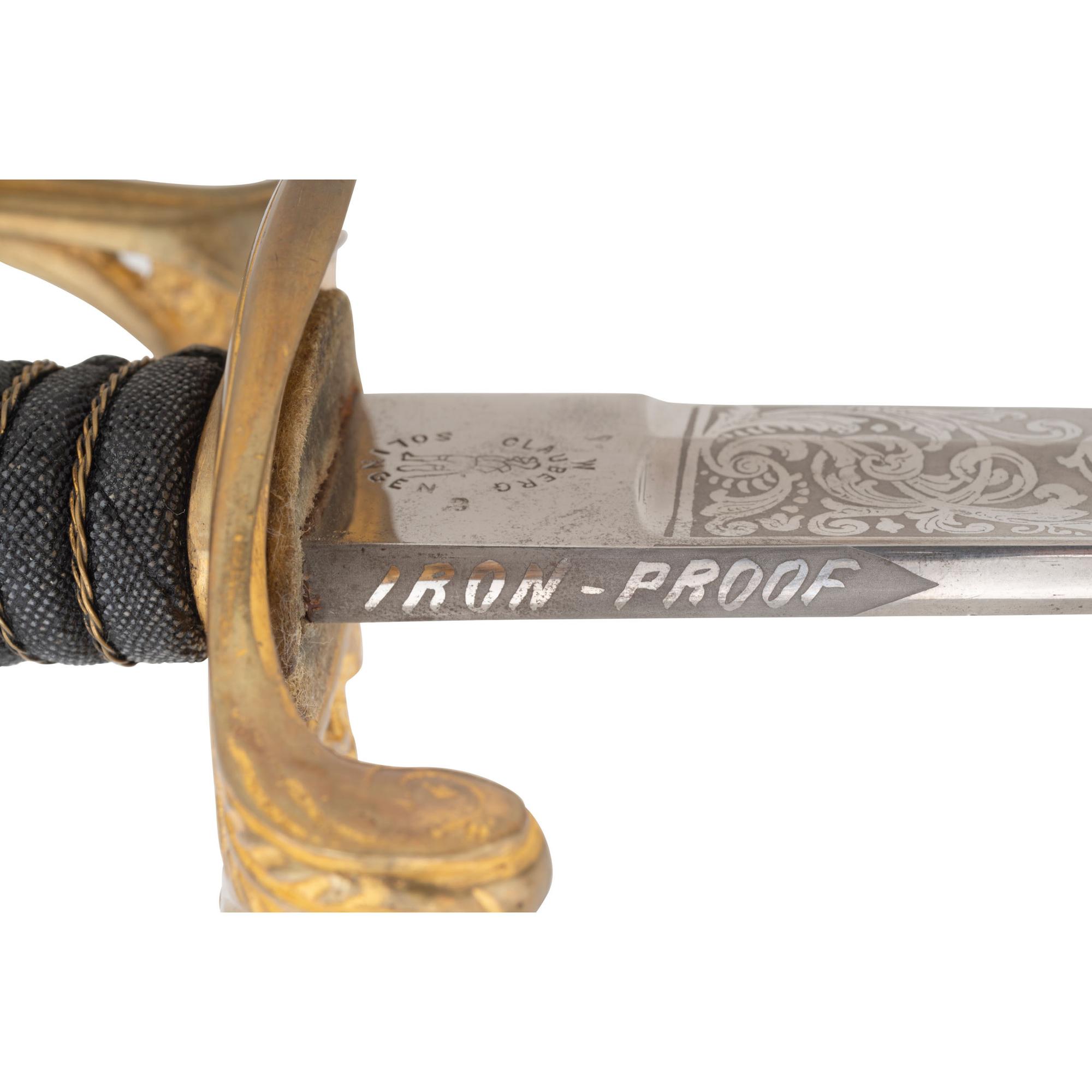 Fine Clauberg US Model 1850 Foot Officers Sword Retailed by JCF Deecken of New York