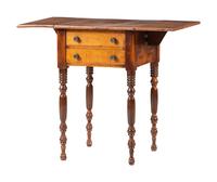 A Classical Tiger Maple Drop-Leaf Work Table
