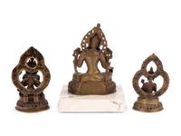 Three Sino-Tibetan and Nepalese Gilt Bronze Figures of Bodhisattva