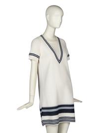 CHANEL STRIPED KNIT DRESS