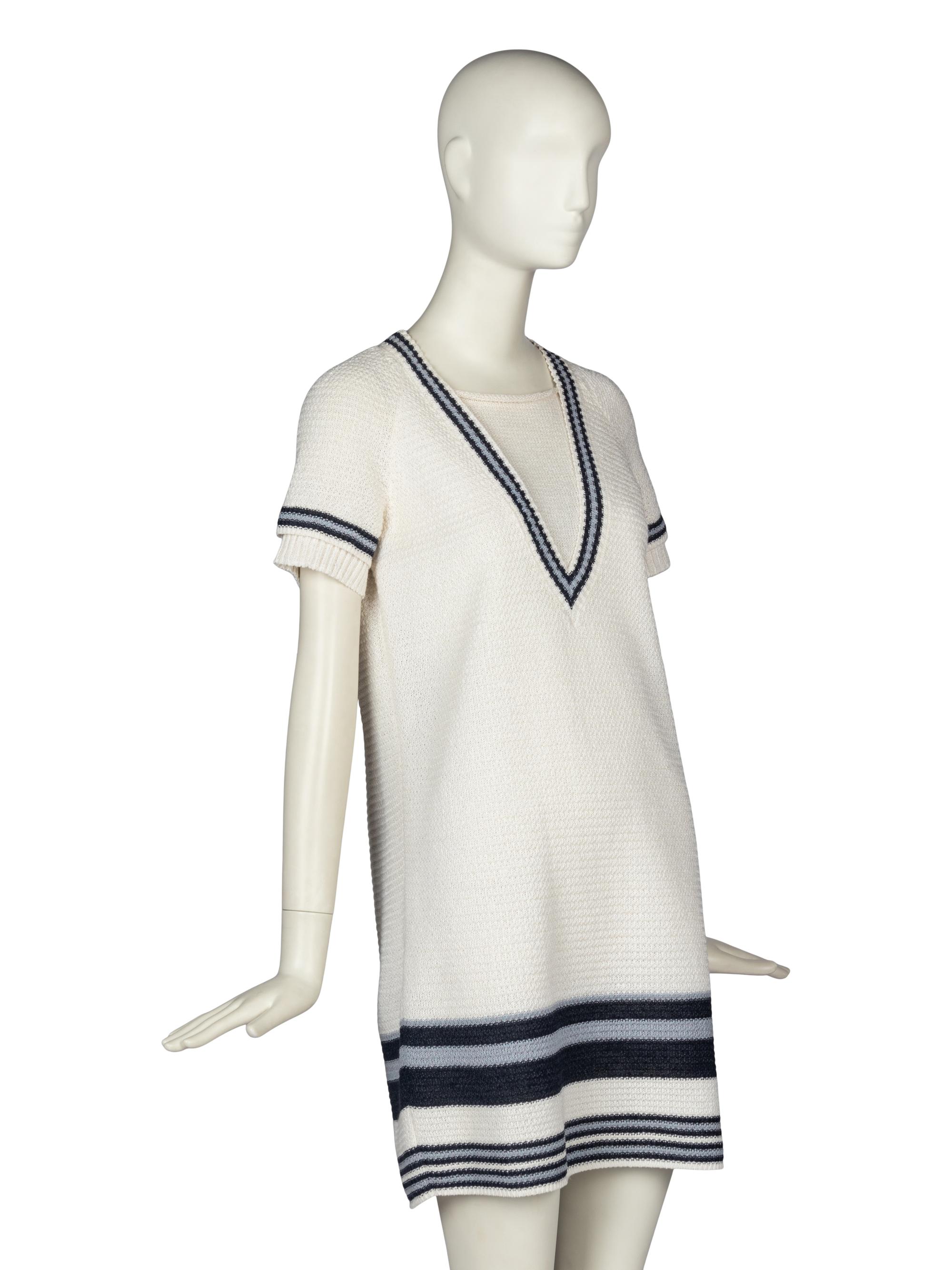 CHANEL STRIPED KNIT DRESS
