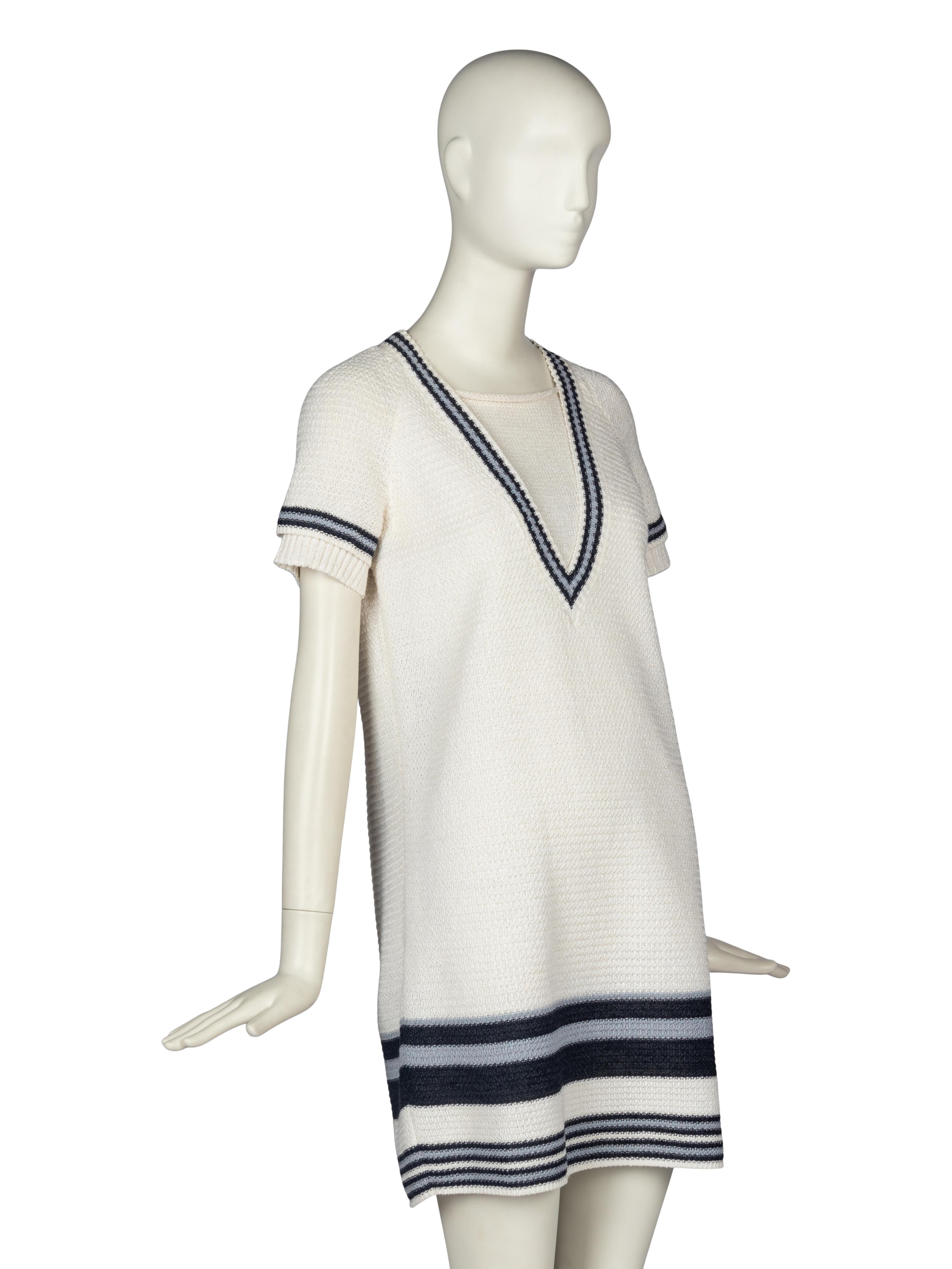 CHANEL STRIPED KNIT DRESS