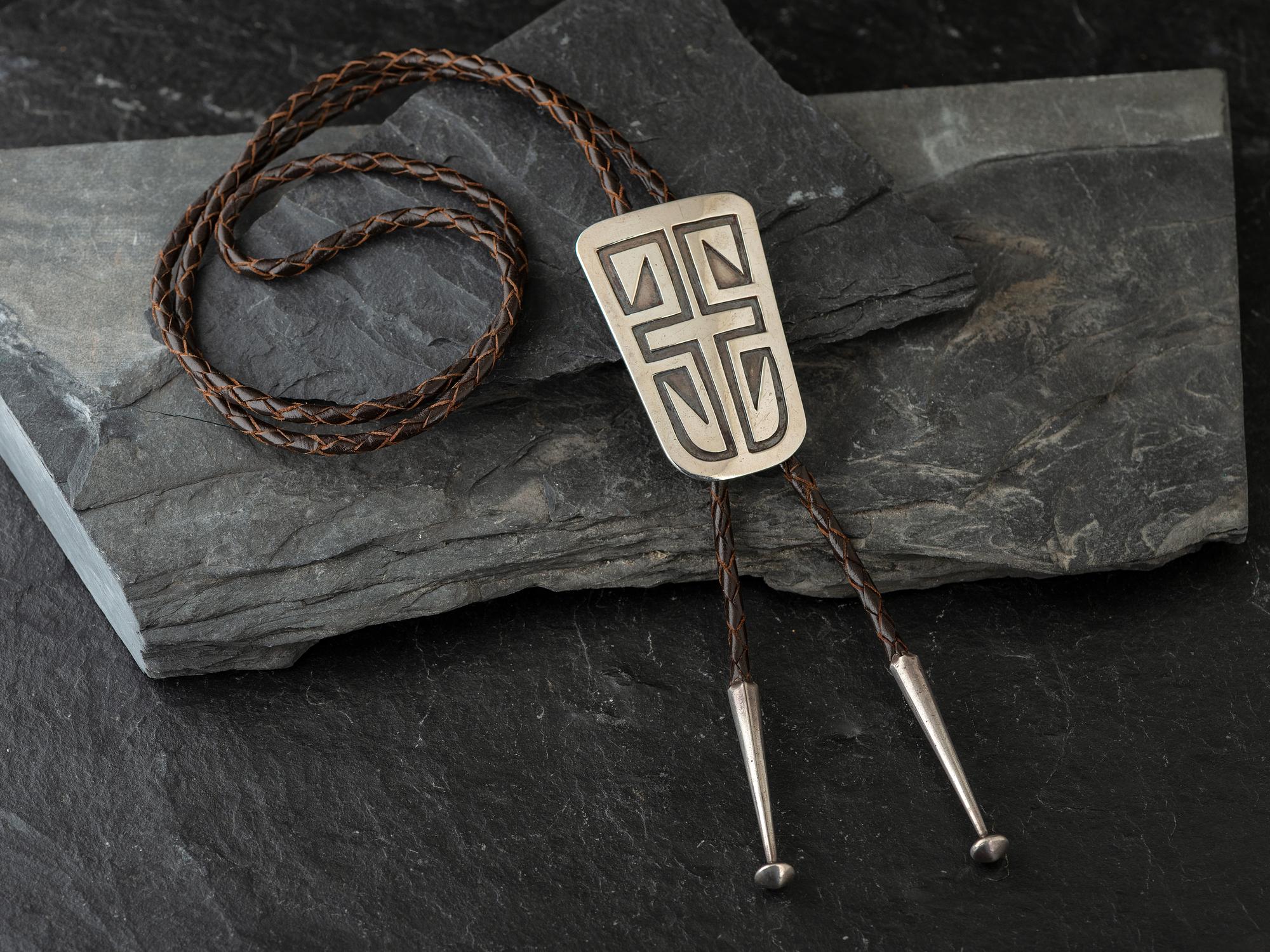 Silver Overlay Bolo Tie