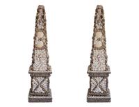 A Pair of Shell Encrusted Obelisks — 20th Century