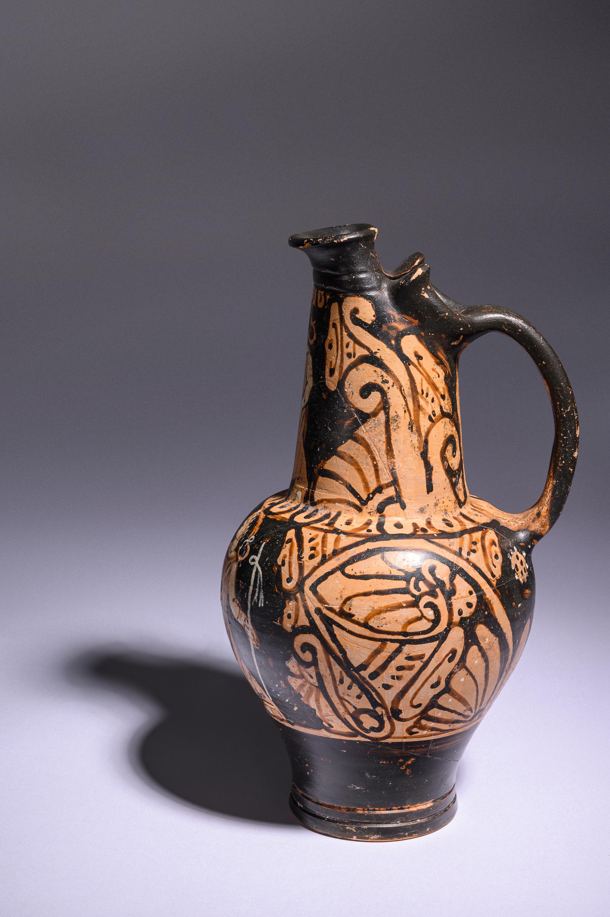 An Etruscan Red-Figured Oinochoe