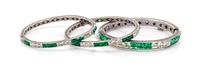 A Set of Three Art Deco Sterling Silver Bangle Bracelets, 27.60 dwts.