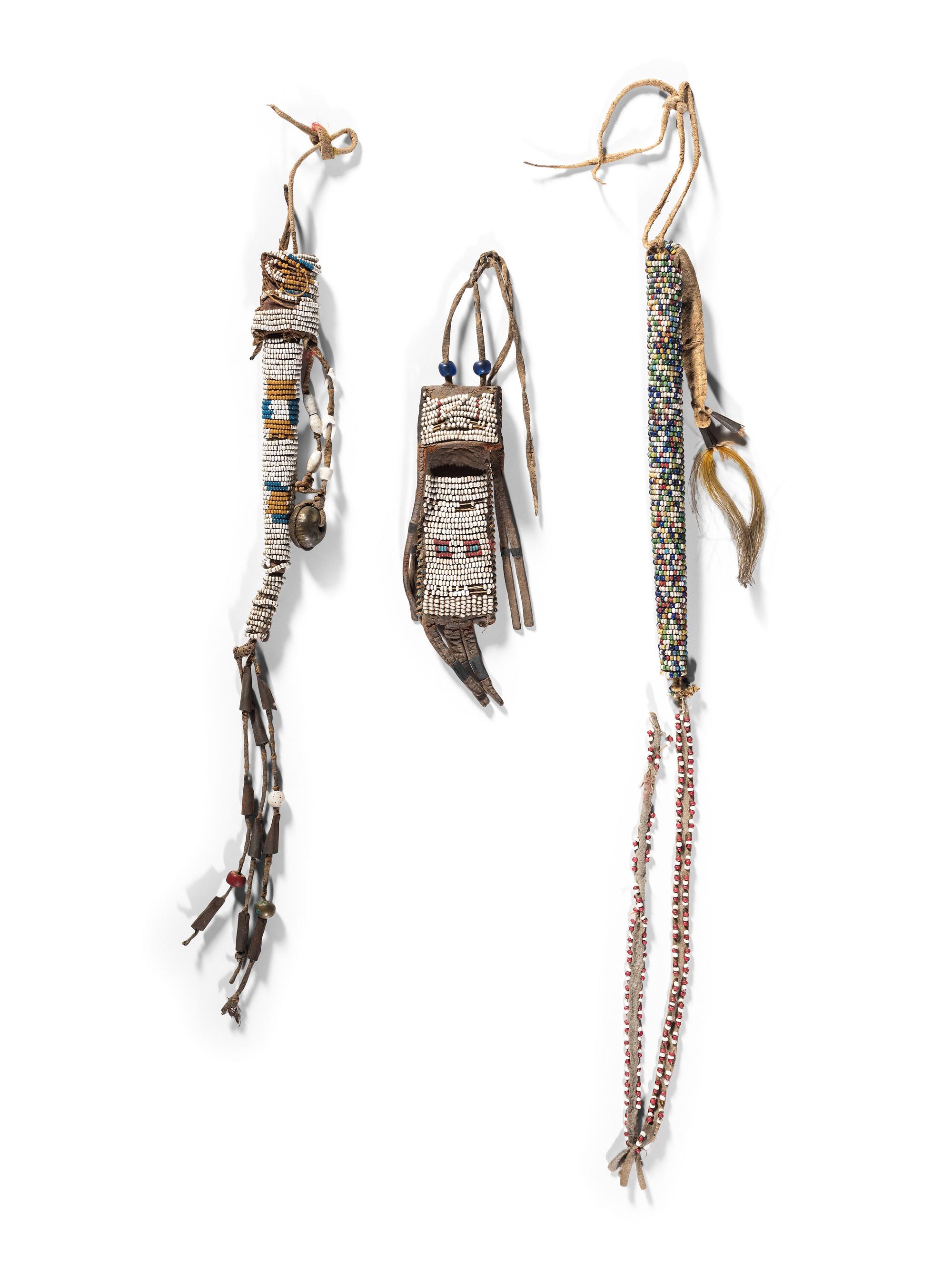 Plains Beaded Awl Cases and Wetstone Case
