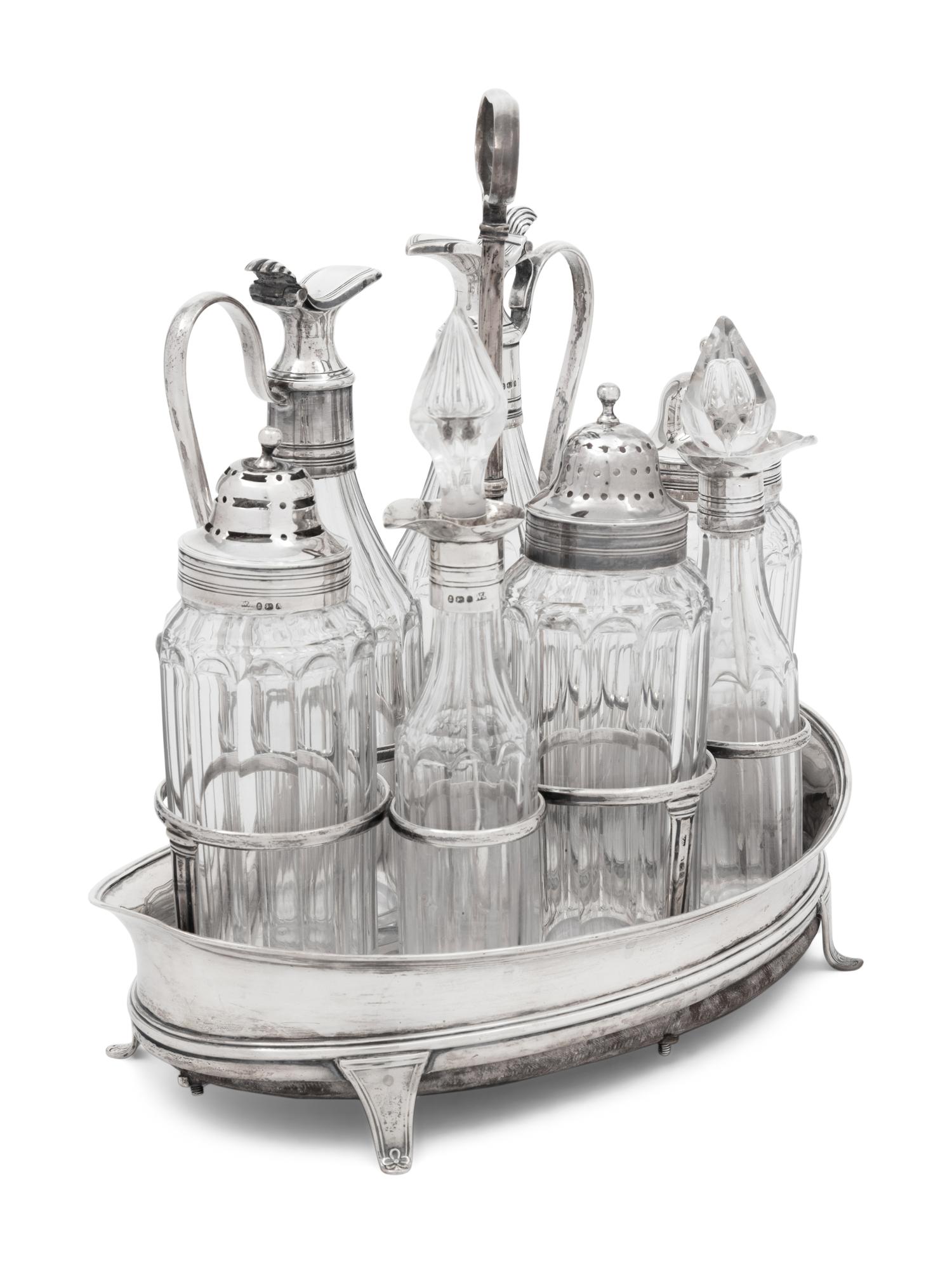 A George III Silver Cruet Set