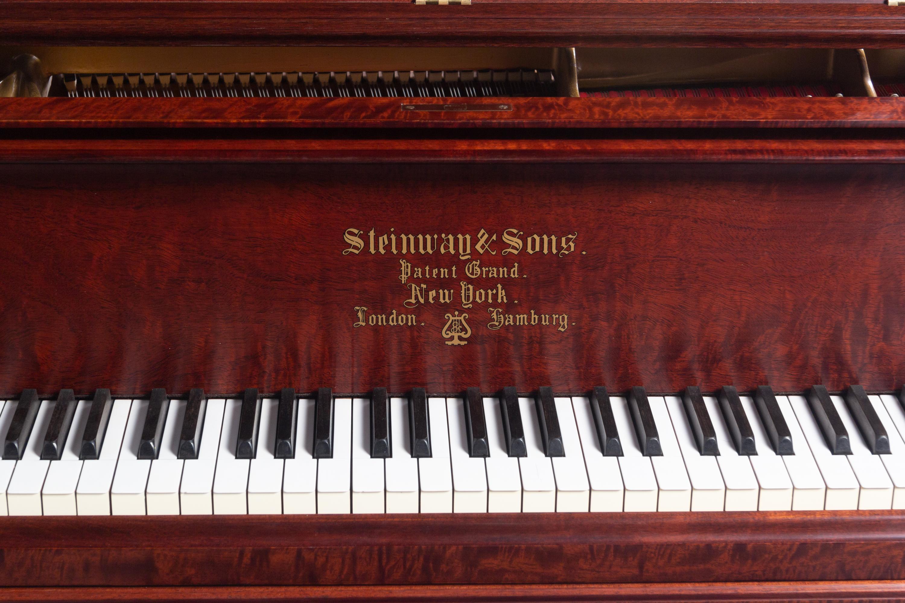 A Steinway and Sons Model B Mahogany Grand Piano