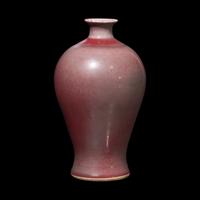 A Chinese Copper-Red Glazed Meiping Vase, Qing Dynasty 清 紅釉梅瓶