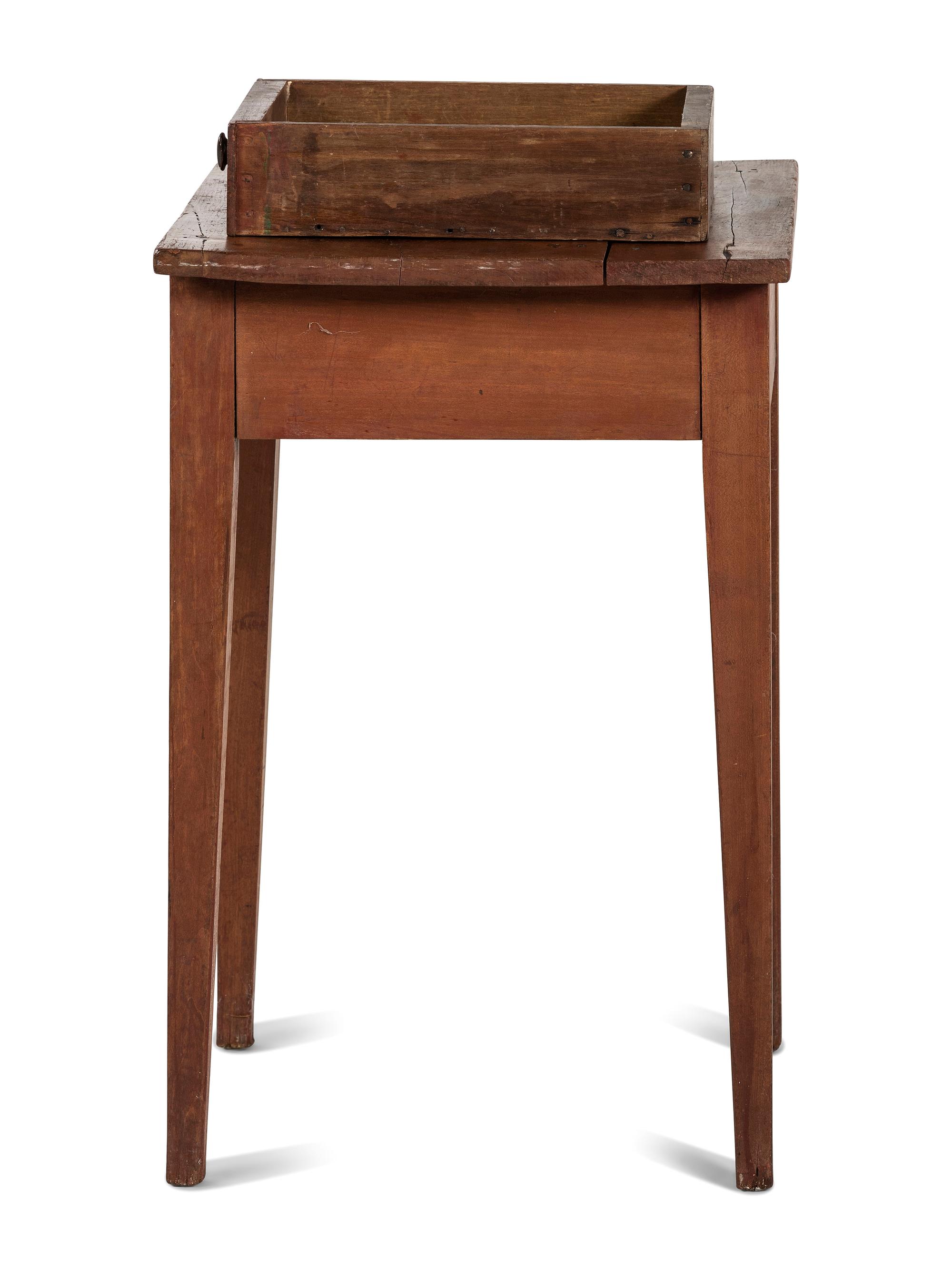 A Federal Red-Stained Maple Scrubbed Top Work Table