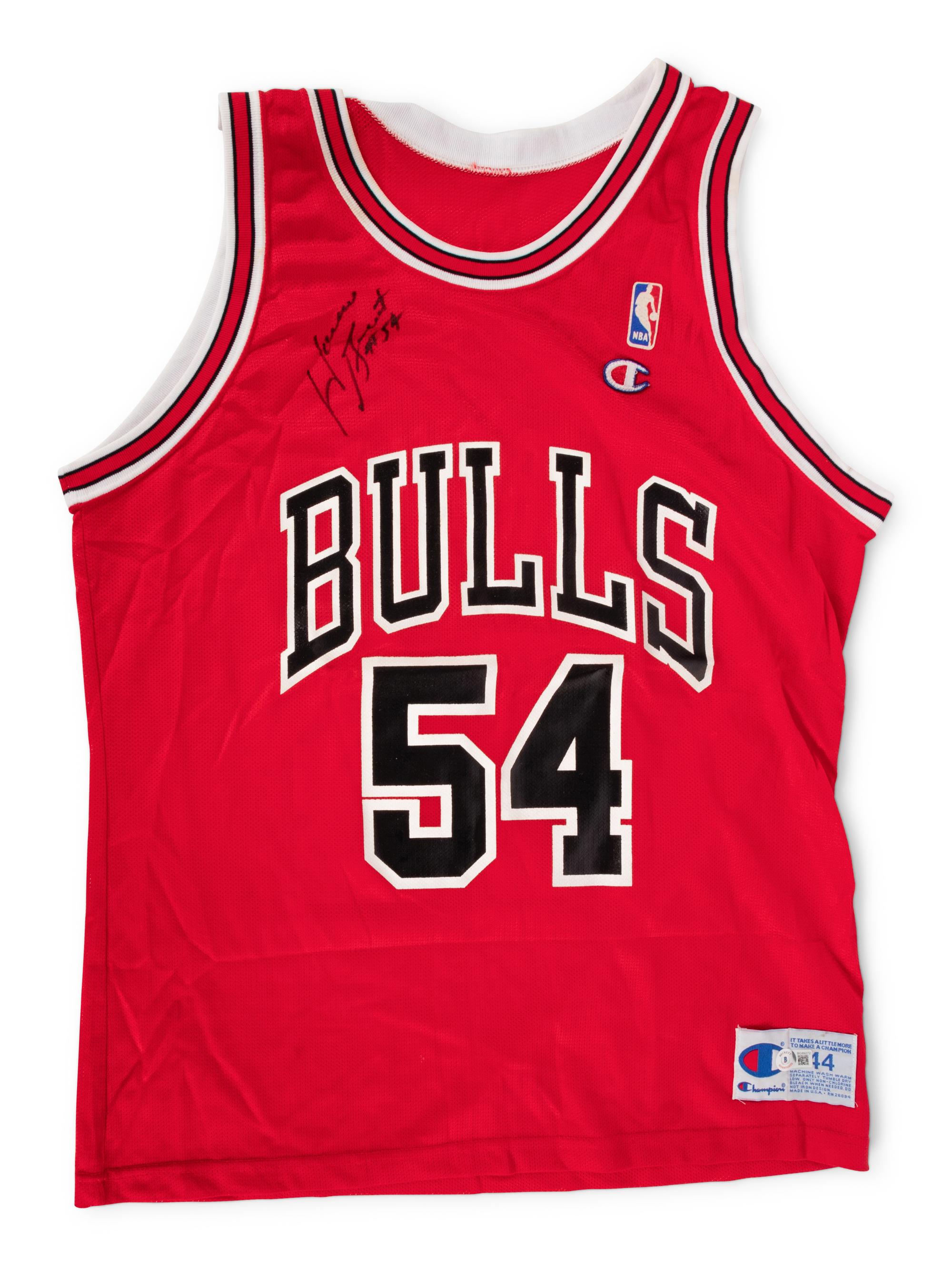 A Group of Assorted Chicago Bulls Signed Autograph Vintage Shirts (Beckett Authentication Services BAS Certified),