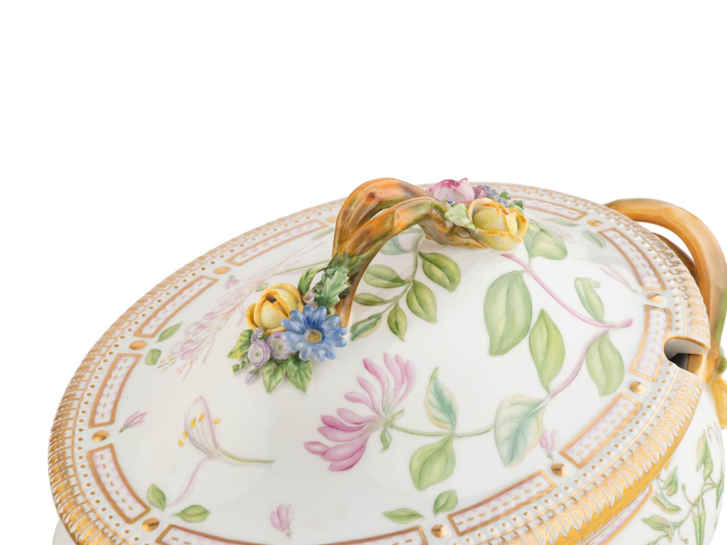 Two Royal Copenhagen Flora Danica Porcelain Serving Articles