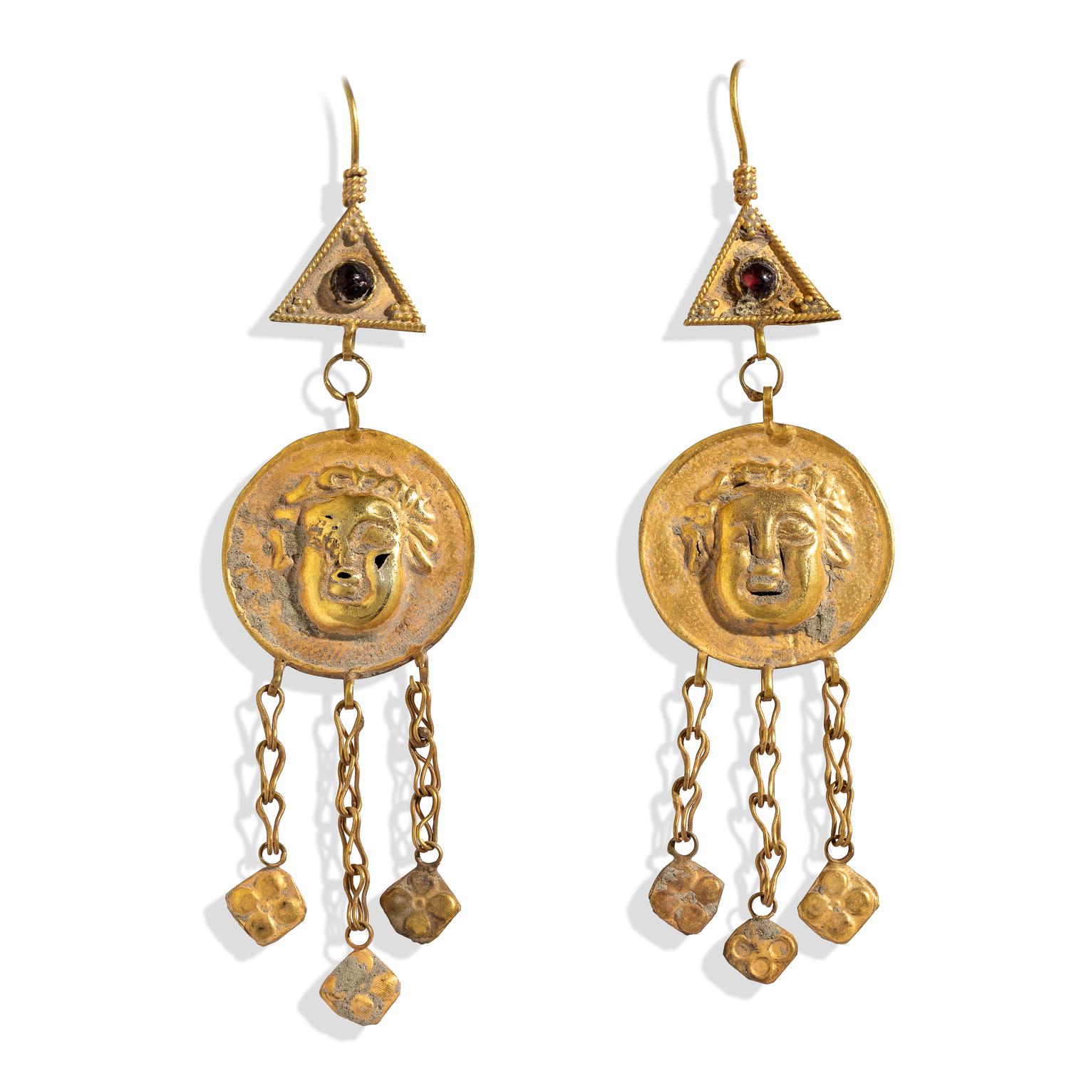 A Pair of Greek Style Gold Earrings
