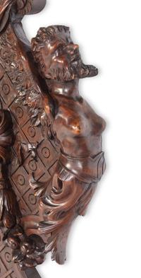 A Pair of Italian Baroque Style Carved Walnut Benches