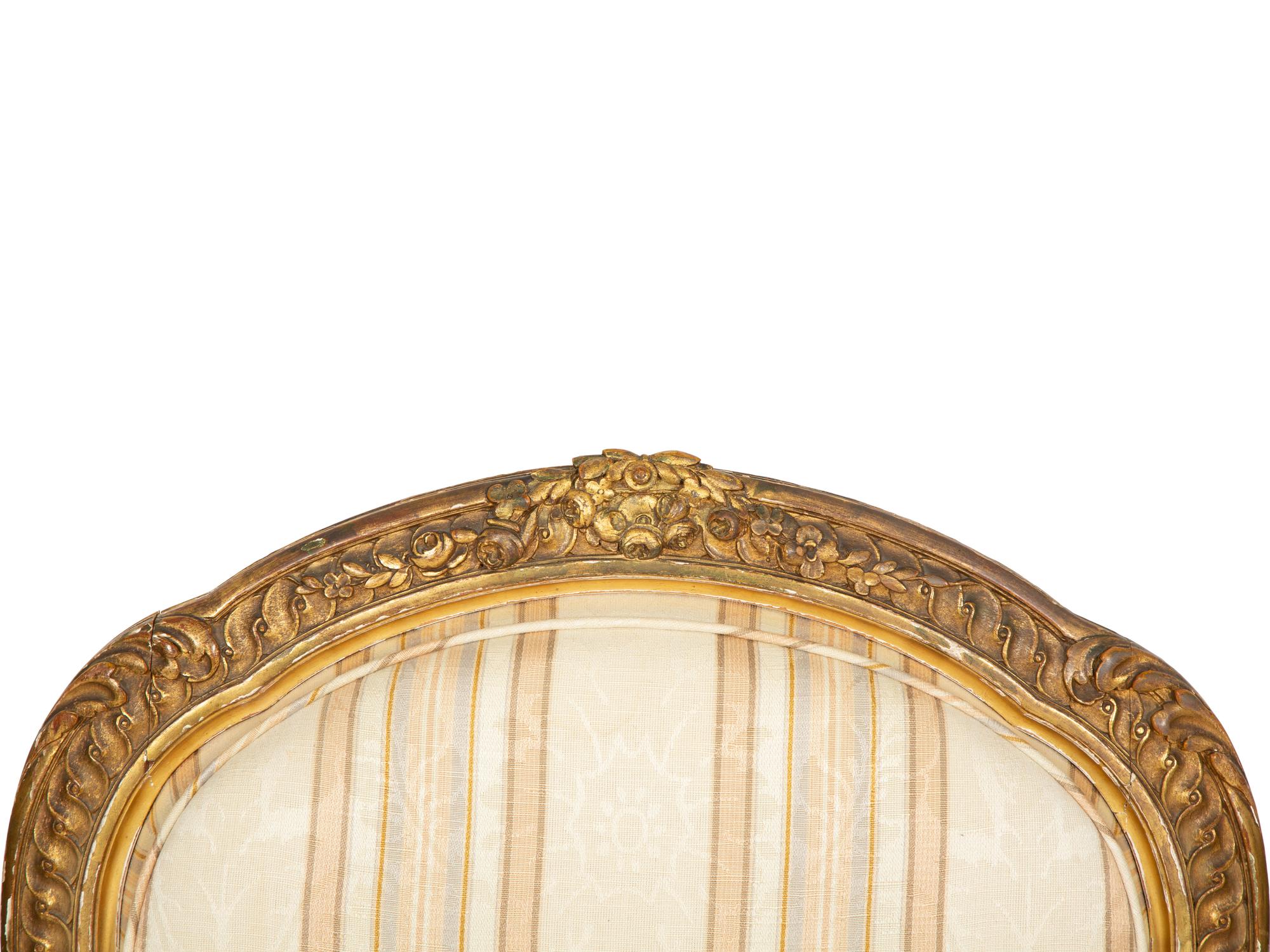 A Louis XV Style Giltwood Fauteuil