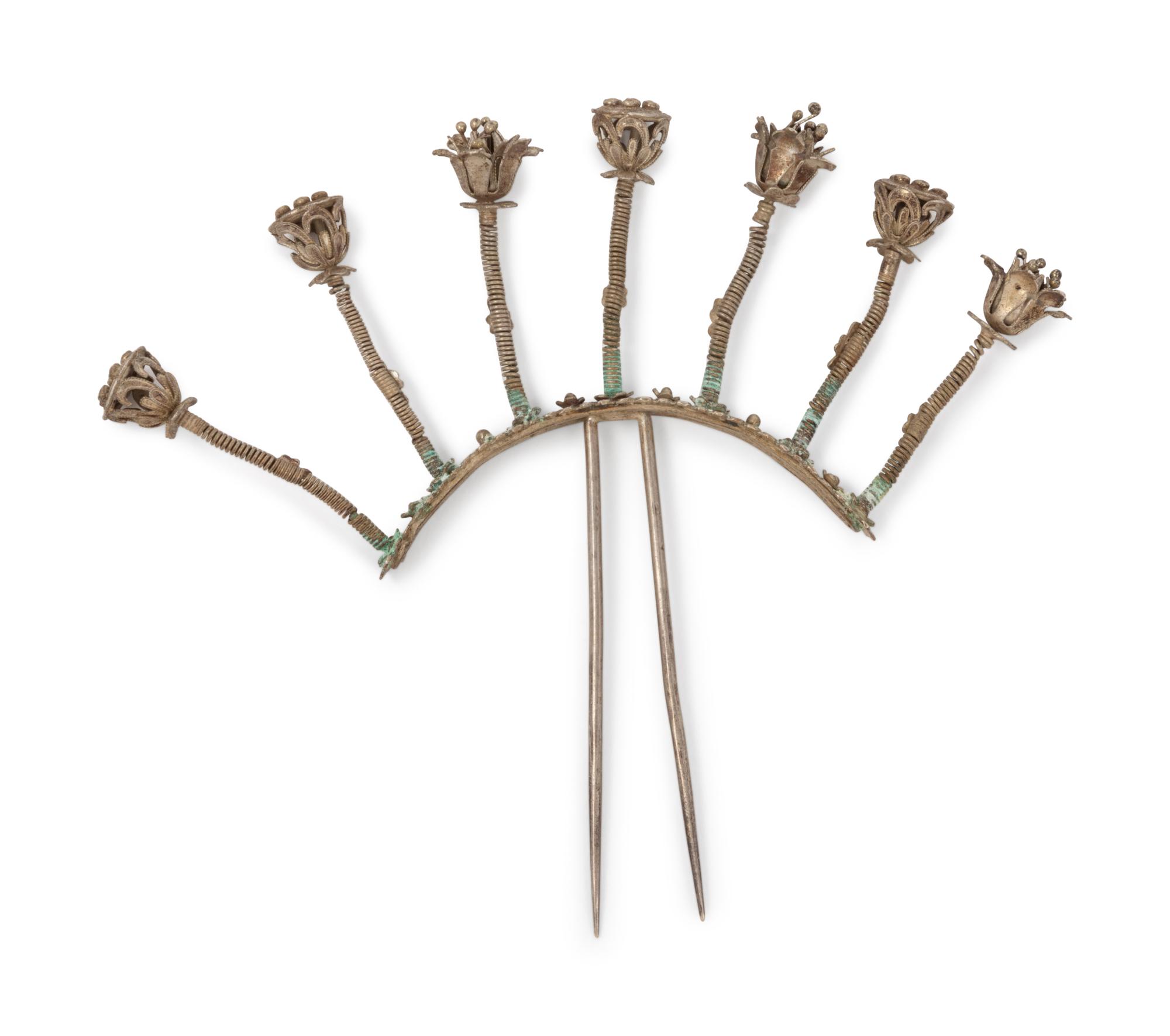 Two Chinese Metal Headpieces