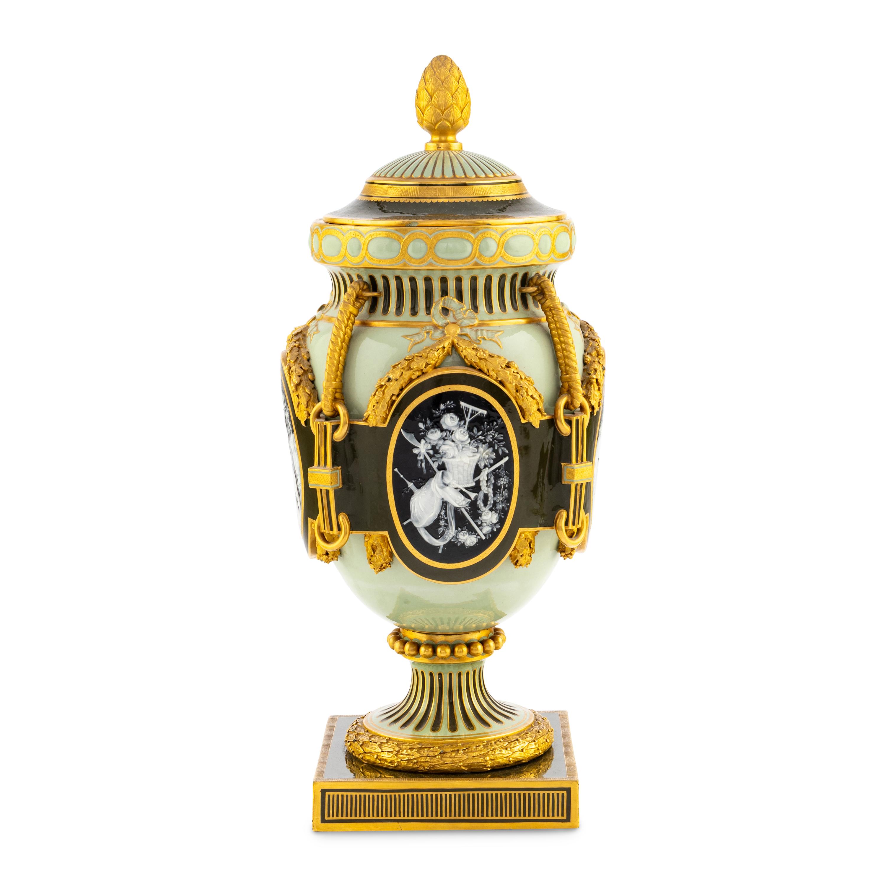A Minton Pâte-sur-Pâte Porcelain Covered Exhibition Urn