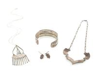 Zuni Silver and Needle Point Turquoise Jewelry