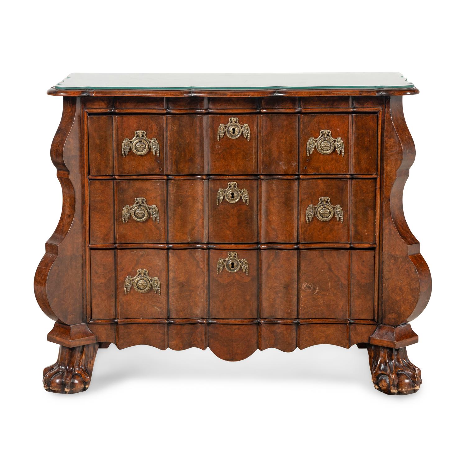 A Dutch Mahogany Serpentine-Front Chest of Drawer