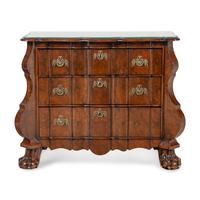 A Dutch Mahogany Serpentine-Front Chest of Drawer