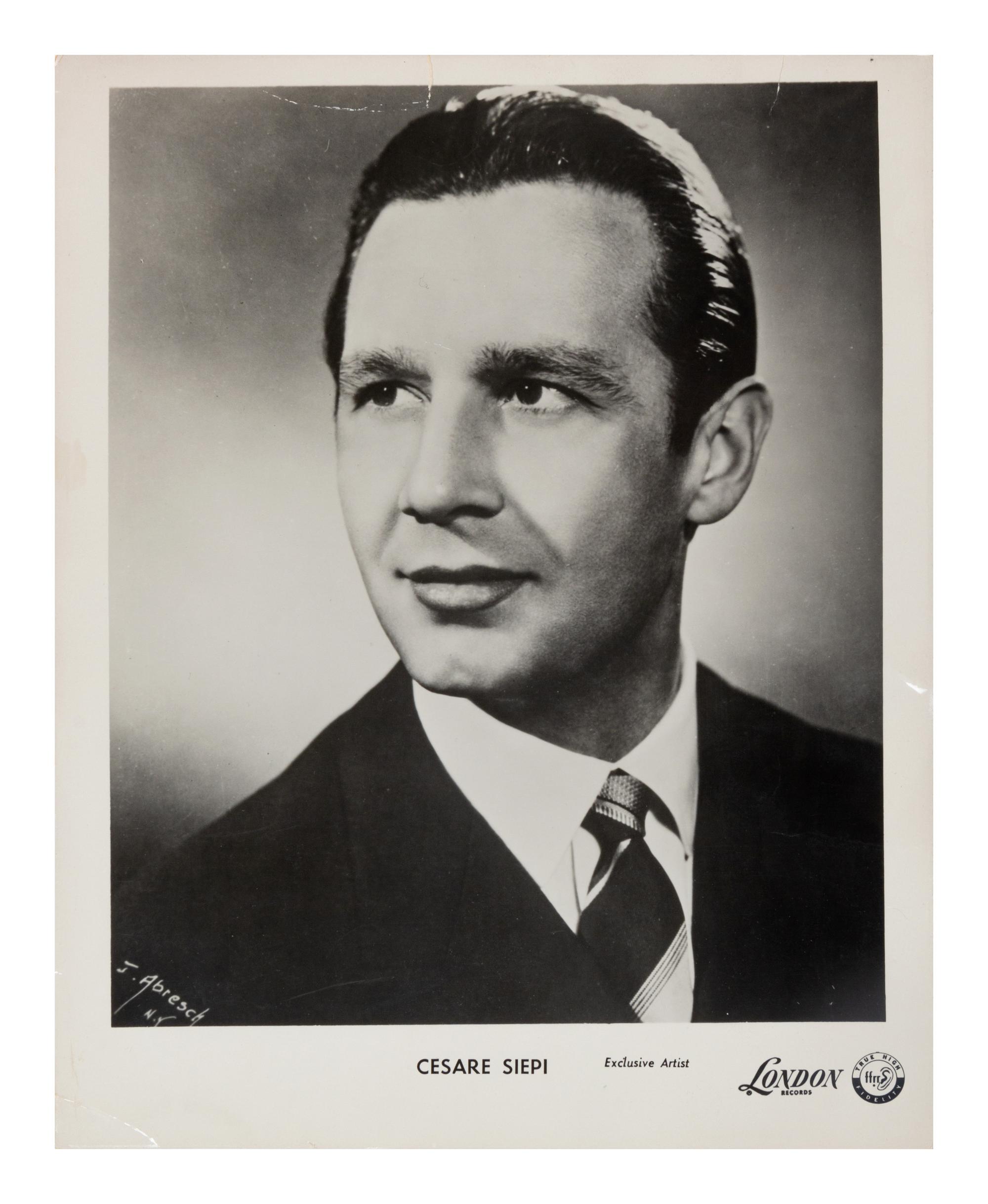 [20TH-CENTURY OPERA SINGERS]. A group of 6 photographs or photographic postcards of opera singers, most signed, from the 1950s-1960s, comprising images of: