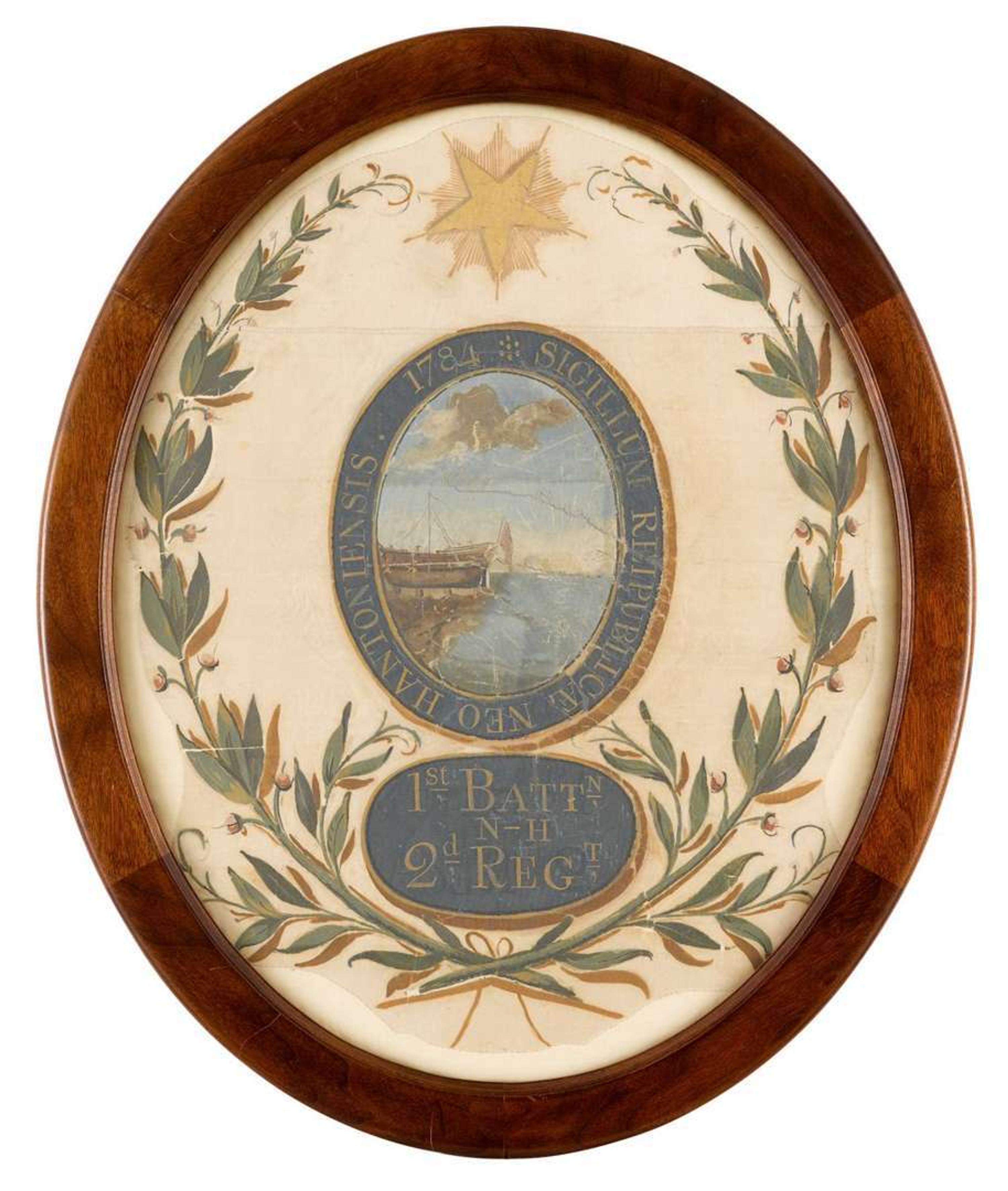 Centerpiece of the 1st Battalion, 2nd New Hampshire Regiment Color late 18th century