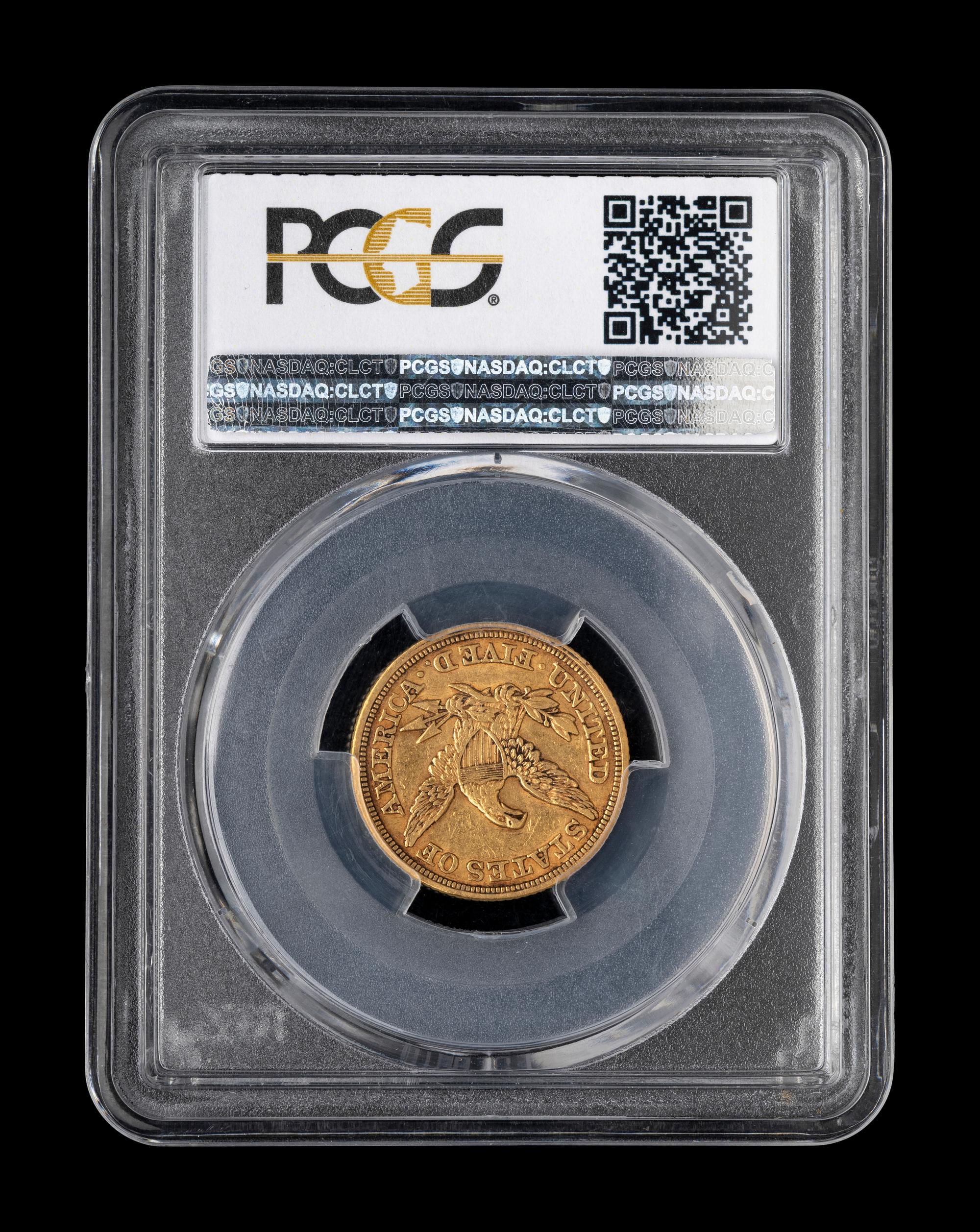 An 1852 Liberty Head $5 Gold Coin (PCGS AU50)