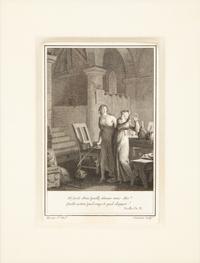 A Set of Four French Engravings of Courting Aristocrats in Ebonized and Giltwood Frames