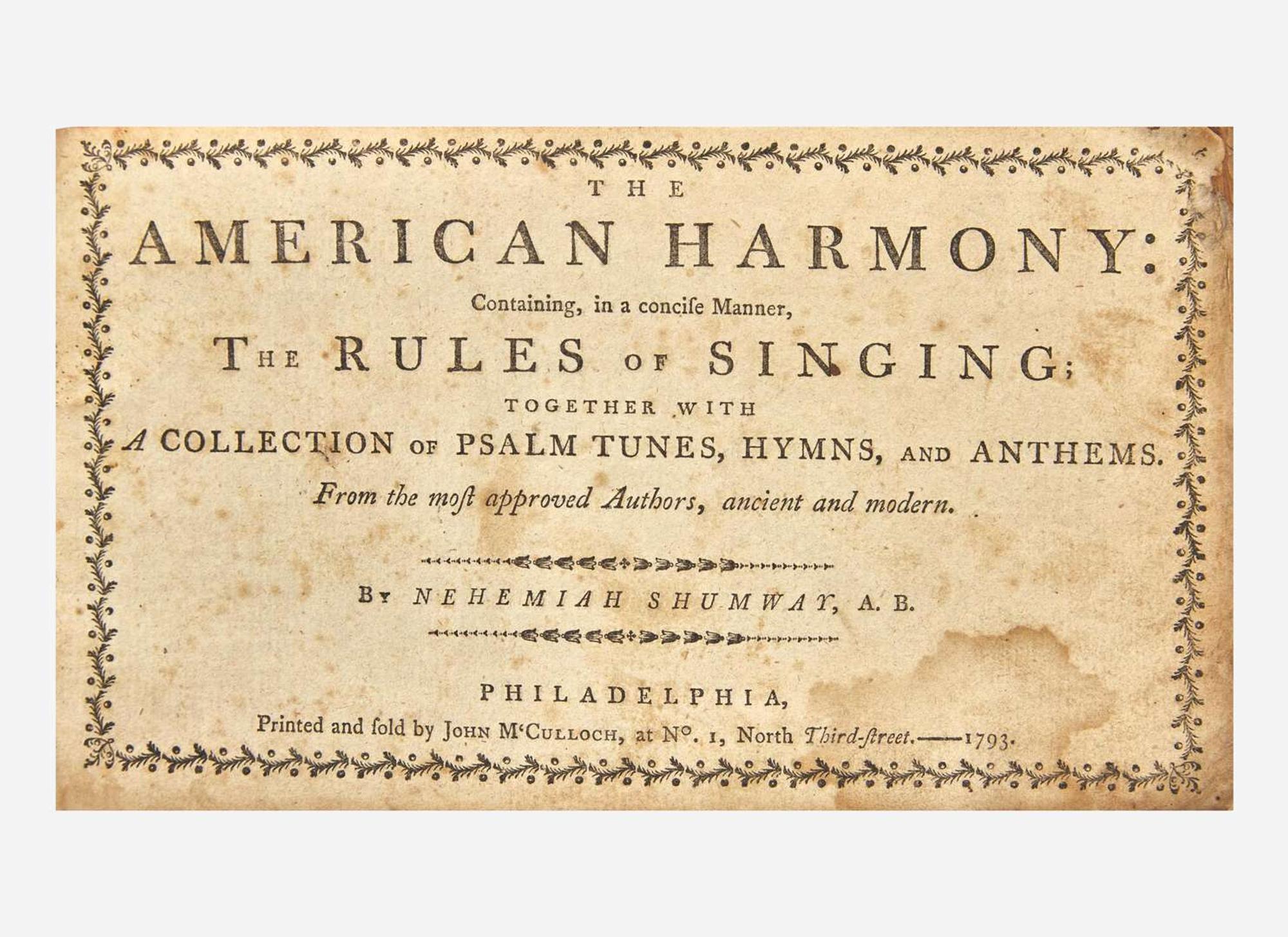 [Americana] [Music] Shumway, Nehemiah: The American Harmony...