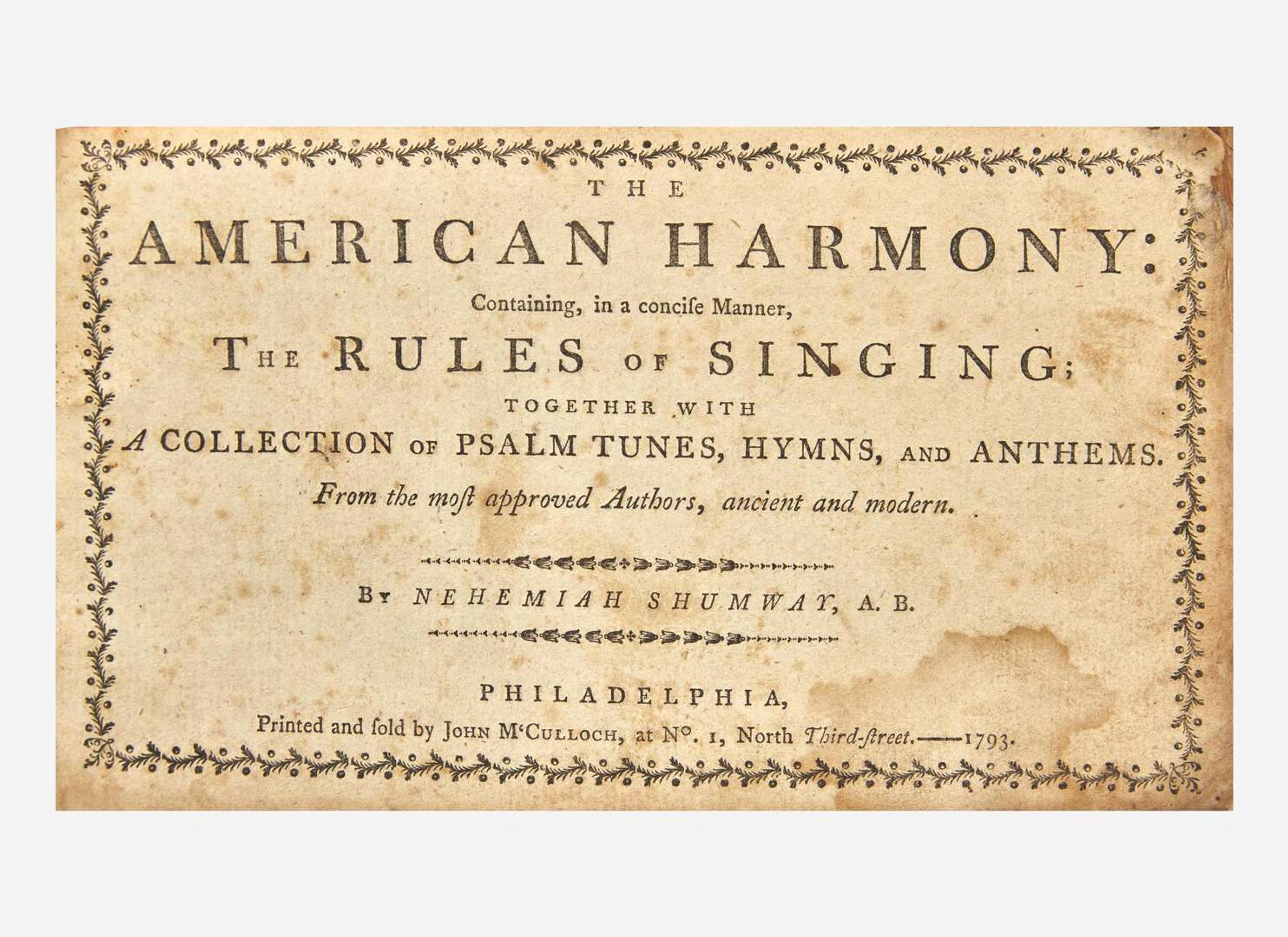 [Americana] [Music] Shumway, Nehemiah: The American Harmony...